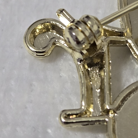 Fashion Inspired Elegant Black and Gold Brooch, Pin - Picture 4 of 5